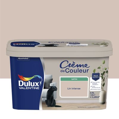 Peinture Crème de Couleur Lin Intense satin 2,5 L - DULUX VALENTINE
