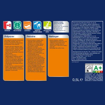 Peinture pour meubles simple & déco Noir Satin 0,5 L DULUX VALENTINE