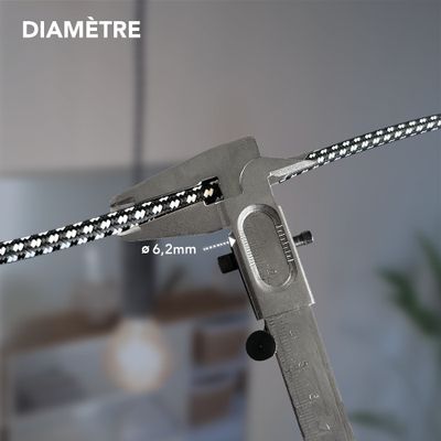 Câble électrique tissu noir & blanc 3m - TIBELEC