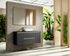 Caisson de salle de bains Thana 2 tiroirs 2 portes L120 x H55 x P45 cm panneau de particules anthracite mat