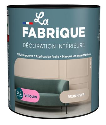 Peinture multi-support velours brun hiver 0,5 L - LA FABRIQUE