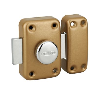 Verrou automatique de porte intérieure Apache boitier 60 x 90 doré THIRARD