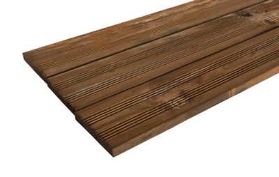 Lame de terrasse pin traitée autoclave brun - 21 x 120 x 2500 mm - HENRY TIMBER