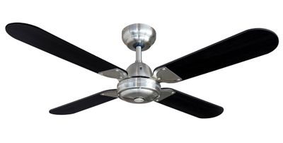 Ventilateur de plafond 4 pales Noir et argent Ø106cm - Owando AIR&LIGHT