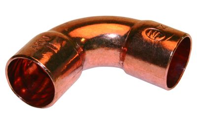 Raccord cuivre coude à souder grand rayon 90° femelle femelle diamètre 16 mm