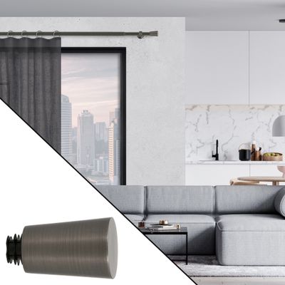 Embout déco medium à visser en métal diam 20 mm Finition Gun foncé par 2 - MOBOIS