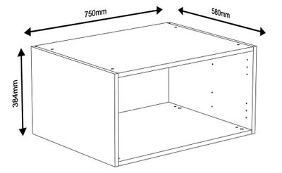 Caisson Creo graphite 384 x 750 x 580 mm OFITRES