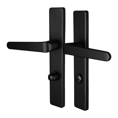 Poignées de porte sur plaques à condamnation double entraxe Celio noir mat ALPERTEC