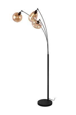 Lampadaire E14 Lumina noir et ambré 3x10W - TRIO
