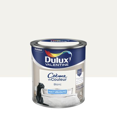 Peinture Crème de Couleur Blanc mat 0,5 L - DULUX VALENTINE