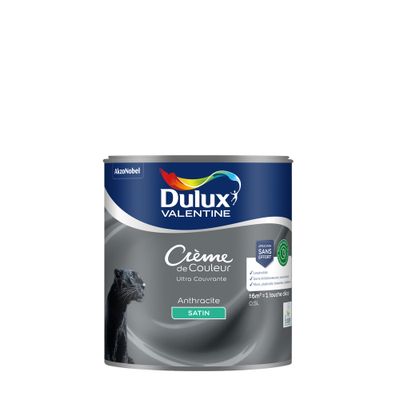 Peinture crème de couleur Anthracite satin 0,5L - DULUX VALENTINE