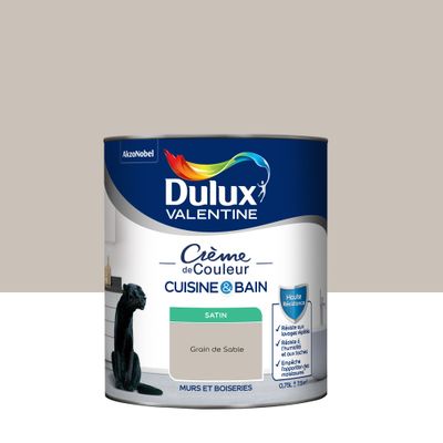 Peinture Crème de Couleur Cuisine et Bain Satin Grain de Sable 0,75 L - DULUX VALENTINE