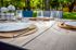 Table de jardin à rallonge ouverture automatique HORTENSE aluminium/céramique beige 200/260x100 cm