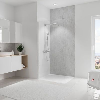 Panneau mural de douche 100x255 cm pierre gris clair DécoDesign Softtouch - SCHULTE