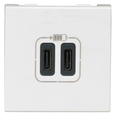 Prise encastrable double USB-C 2 modules Blanc - Mosaic LEGRAND