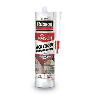 Mastic Acrylique Murs & Fenêtres Gris 280 ml RUBSON