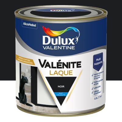 Peinture Boiseries Laque Acrylique Valénite Noir Mat 0,5 L - DULUX VALENTINE