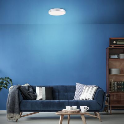 Plafonnier LED intégrée Livius rond blanc Ø33cm 2400 lumens BRELIGHT