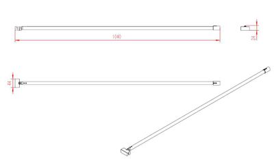 Barre de fixation murale chromee 100 cm redécoupable paroi de douche à l'italienne AURLANE