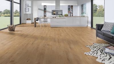 Sol stratifié décor chêne clair SHERWOOD ép 8 mm 19,2 x 128,8 cm AC4 paquet de 2,26 m² AJ TIMBER