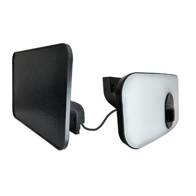 Projecteur extérieur solaire LED  détecteur de mouvements noir IP65 1400 lumens blanc neutre - TIBELEC