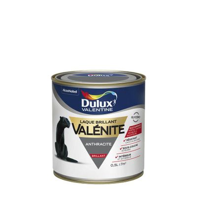 Peinture Laque Valénite anthracite brillant 0,5 L - DULUX VALENTINE
