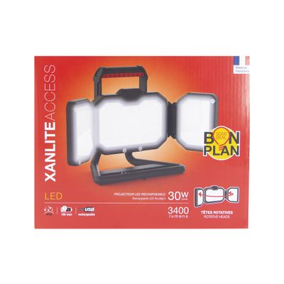 Projecteur de chantier LED IP54 4000 lumens lumière du jour - XANLITE