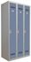 Vestiaire monobloc industrie propre 3 colonnes perle/bleu 180 x 90 x 50 - SNOR