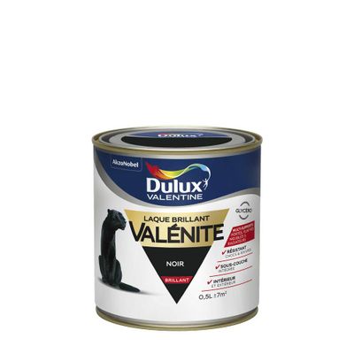 Peinture Laque Valénite noir brillant 0,5 L - DULUX VALENTINE