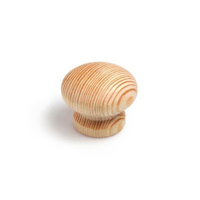 Bouton de meuble rond bois pin brut diamètre 35 mm REI