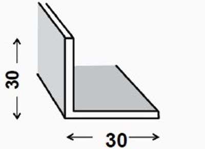 CORNIERE ALU BRUT 30X30X1,2MM 1M CQFD