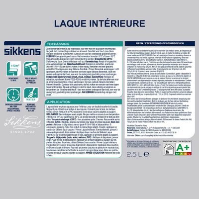 Peinture intérieure blanc sable satin 2,5 L - SIKKENS