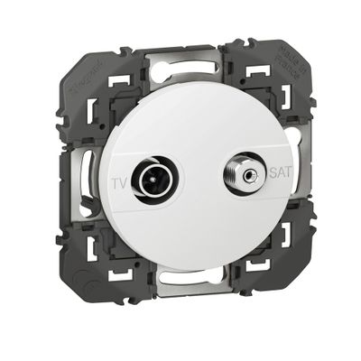 Prise TV et satellite étoile blindée encastrable Blanc - Dooxie LEGRAND
