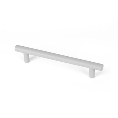 Poignée de meuble cylindrique inox blanc mat entraxe 128 mm par 4 REI