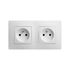 Double Prise 2 pôles + terre horizontale blanc Caly - DEBFLEX