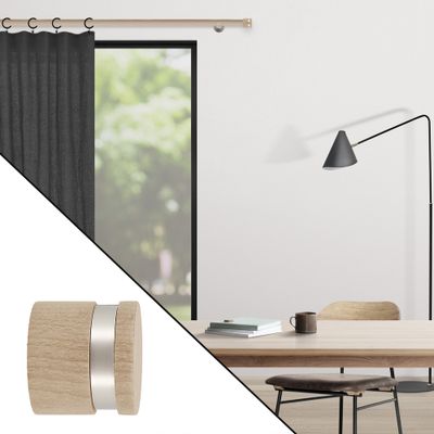 Embout déco bouchon à visser en bois diam 28 mm Finition Bois - MOBOIS