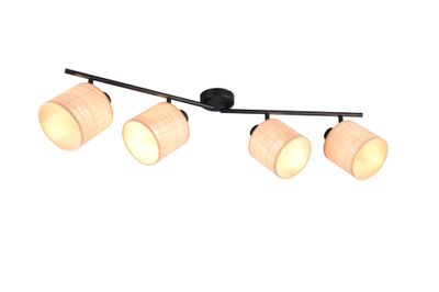 Réglette 4 spots E14 AIMEE noir et naturel 4 X 10W - CASALUM