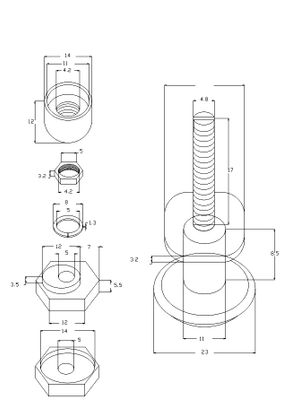 Roulettes grises pour portes de douche diamètre 23mm - AURLANE
