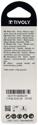 Foret métaux taillé meulé HSS-Revêtu STEAM-DIN338-h8-Pointe en croix court diamètre 1 mm par2 TIVOLY