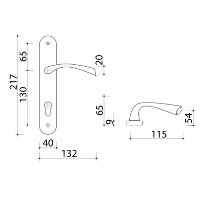 Poignées de porte Pop noir mat à cylindre ALPERTEC