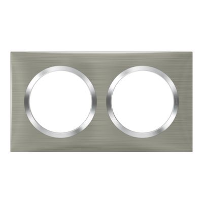 Plaque 2 postes inox brossé Dooxie - LEGRAND