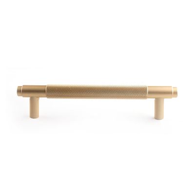 Poignée de meuble cylindrique aluminium doré mat entraxe 128 mm REI