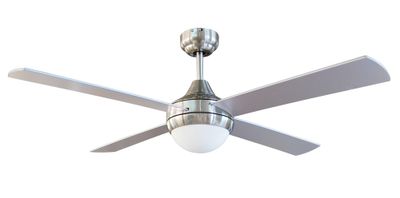 Ventilateur de plafond silencieux avec lumière 2xE14 Chrome/blanc Ø122cm - Effy AIR&LIGHT