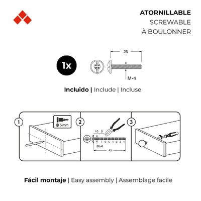 Bouton de meuble incurvé nickel 17 x 11 mm REI
