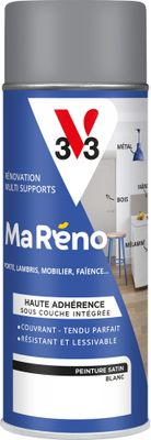 Peinture de rénovation multi- V33supports MaRéno blanc finition satinée 400 mL - V33