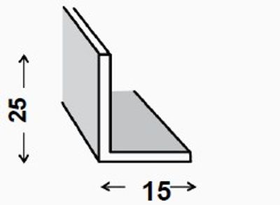 CORNIERE ALU BRUT 25X15X1,2MM 1M CQFD