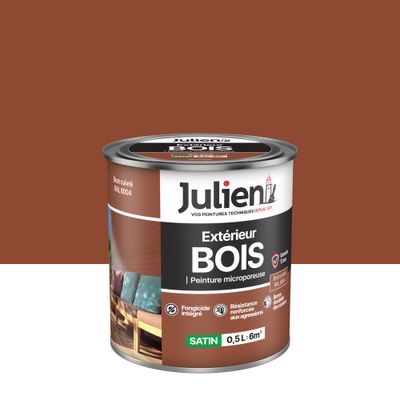 Peinture bois brun cuivre RAL 8004 satin 0,5 L - JULIEN