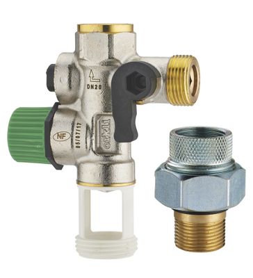 Groupe de sécurité pour chauffe-eau téflon avec raccord isolant NF - QUICK PLOMBERIE