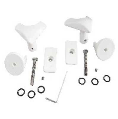 Patère blanche en V pour sèche-serviettes à tubes ronds à vis, lot de 2