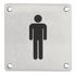 Plaque signalétique à visser Wc homme 100 x 100 mm THIRARD